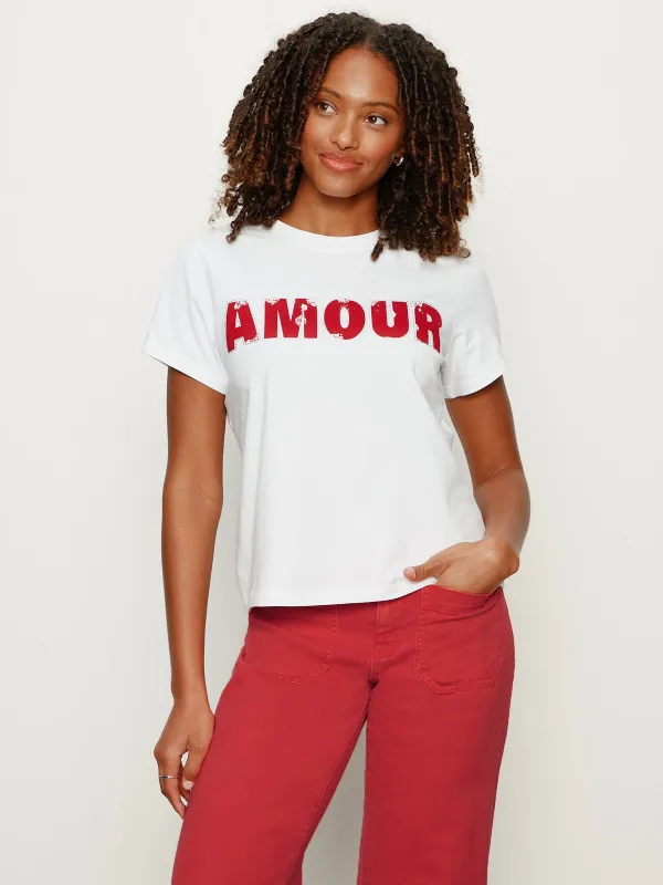 Embellished Tee White With Cherry Lacquer sold by Sanctuary