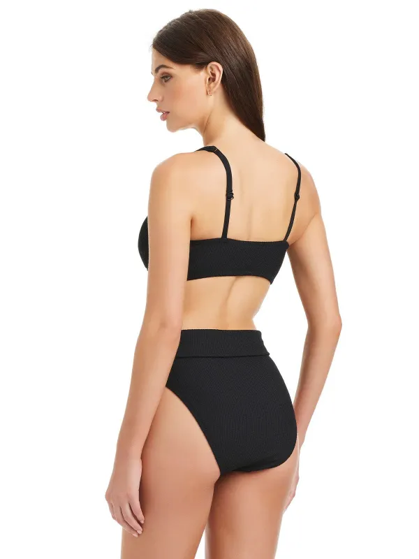 High Leg High Rise Bikini Bottom Black sold by Sanctuary