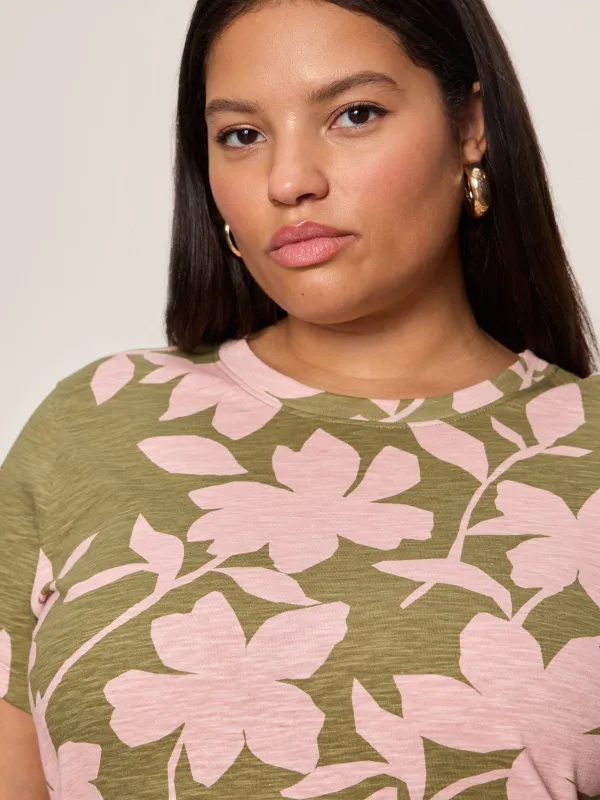 The Perfect Tee Pink Silhouette Extended Sizing sold by Sanctuary