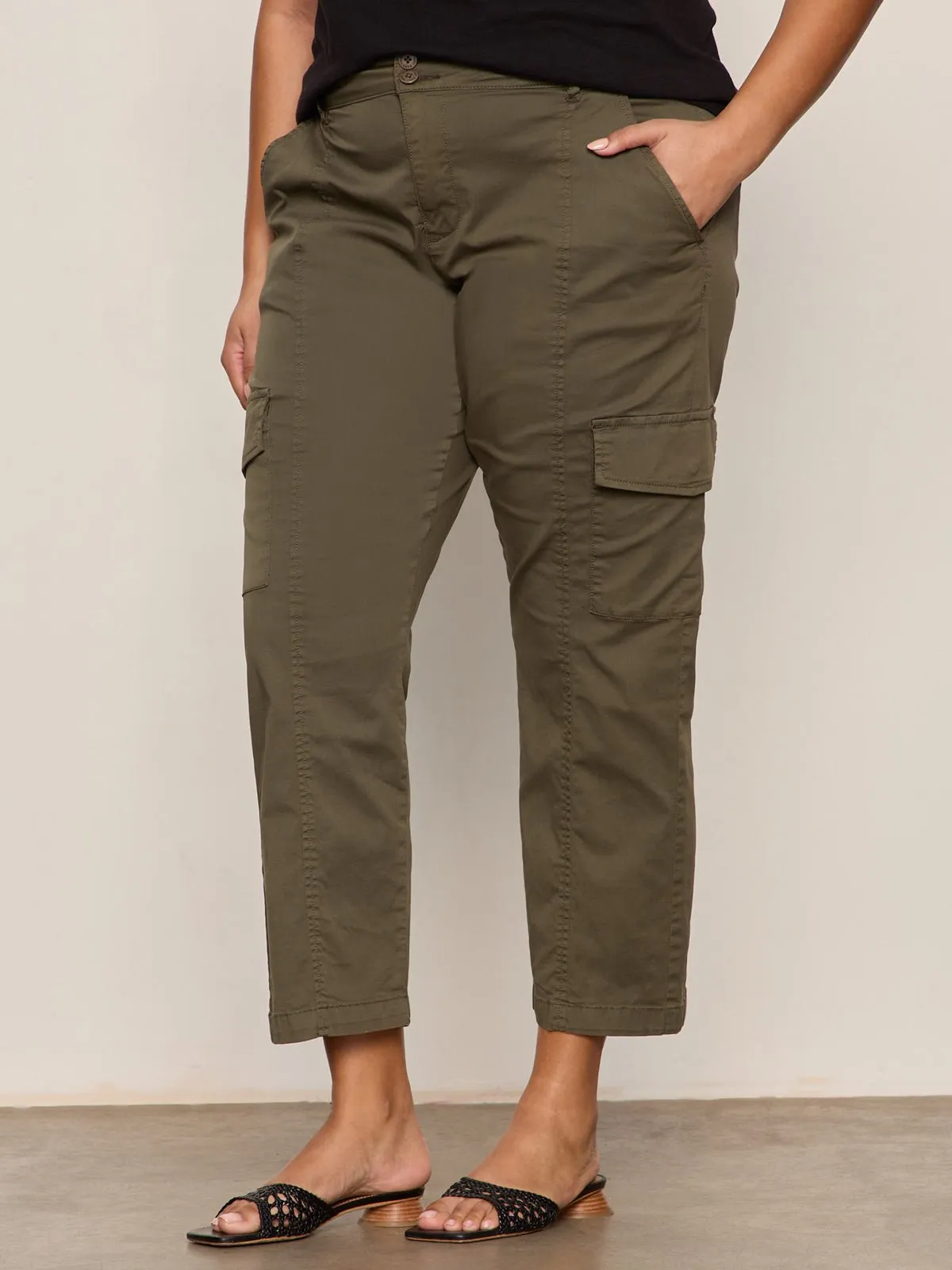 Rebel Straight Crop Pant Fatigue Extended Sizing sold by Sanctuary product image thumbnail 2