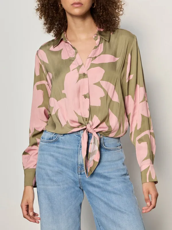 Lover Tie Shirt Pink Silhouette Petite Sizing made by Sanctuary