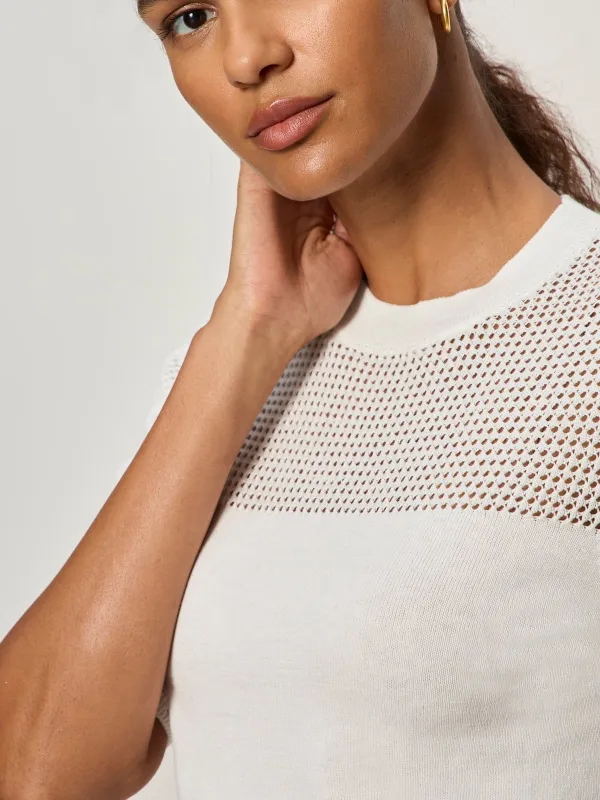 Mix Stitch Tee Chalk sold by Sanctuary