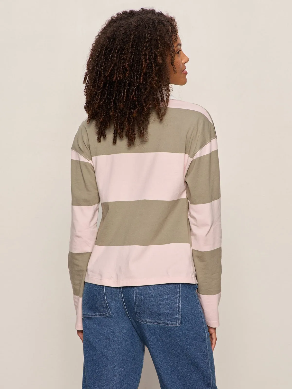 Rugby Tie Front Tee Oxygen Pink / Olive Tree Stripe sold by Sanctuary product image thumbnail 3