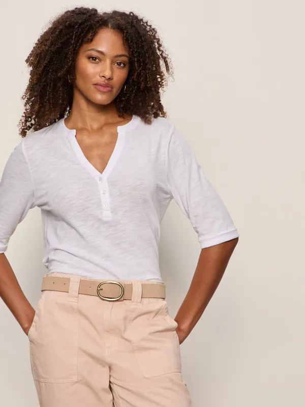 Rolled Sleeve Tee White sold by Sanctuary