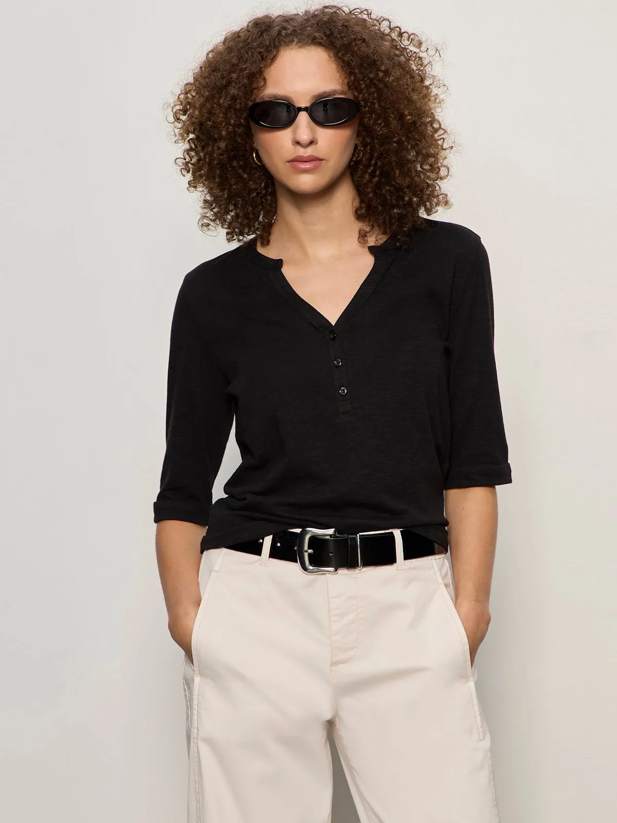 Rolled Sleeve Tee Black sold by Sanctuary product image thumbnail 3