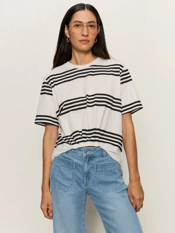 Tuck It Under Tee Chalk / Black Stripe sold by Sanctuary