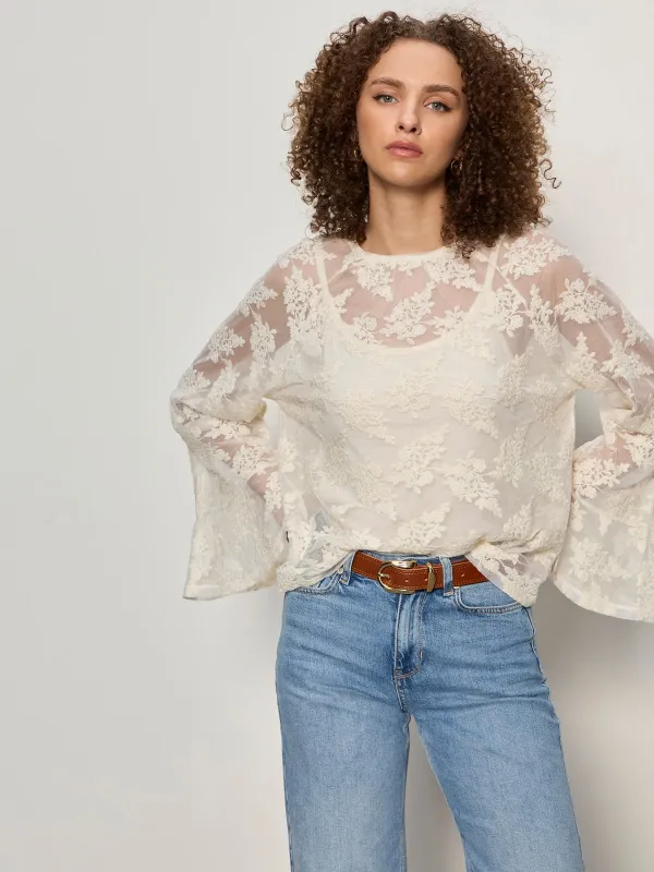 Boho Lace Top Vintage Ivory made by Sanctuary