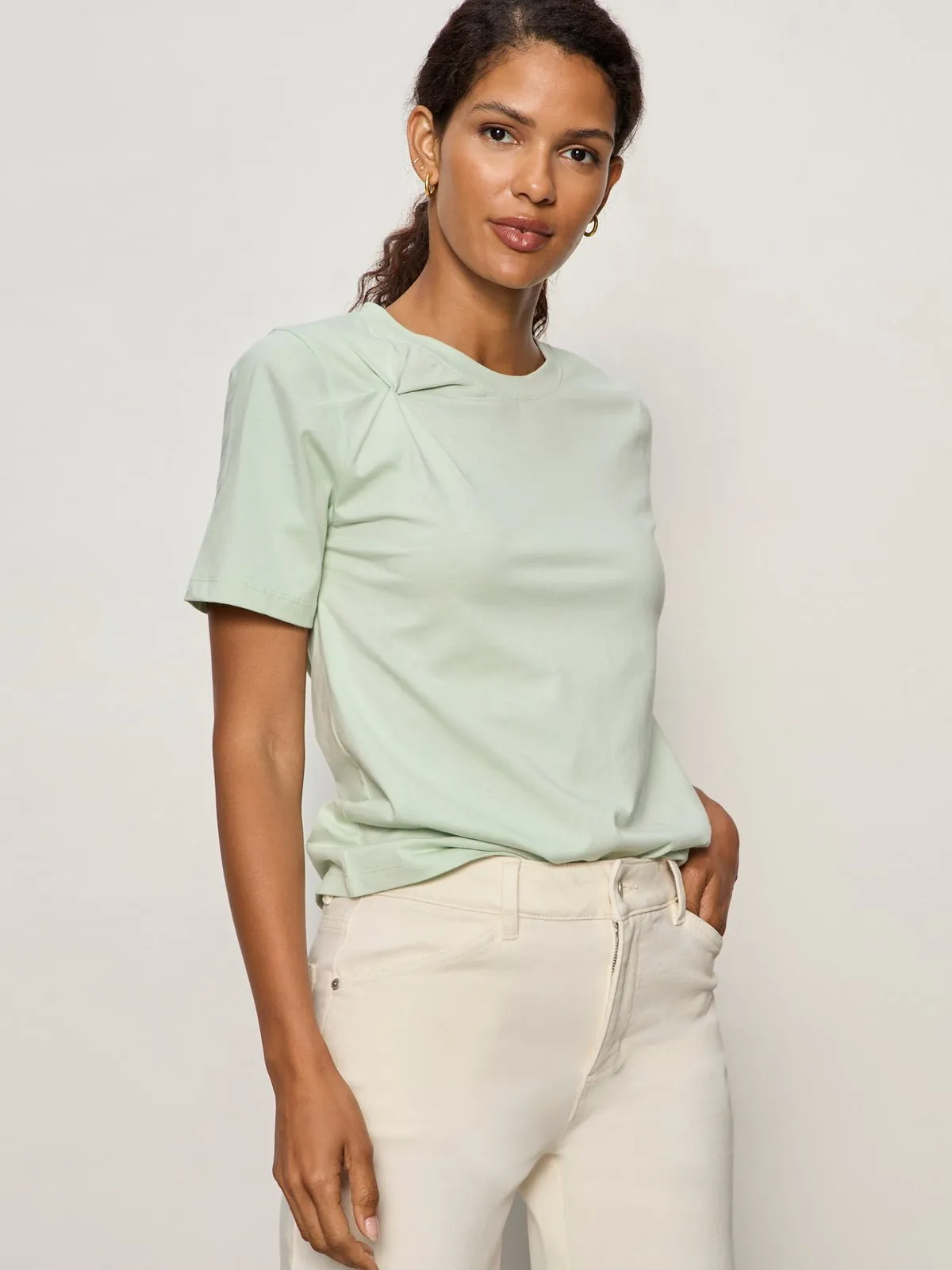 Soft Twist Tee Detox Green sold by Sanctuary