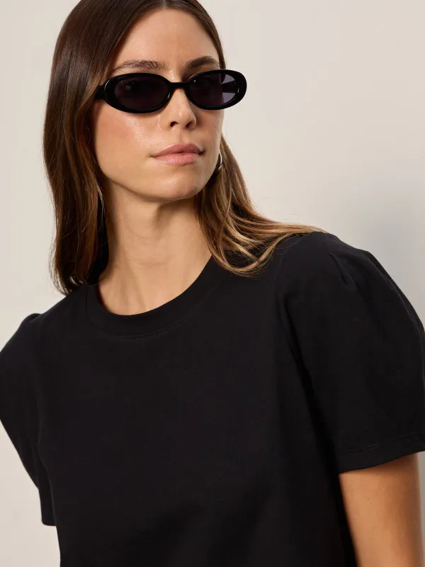 Pleated Tee Black sold by Sanctuary