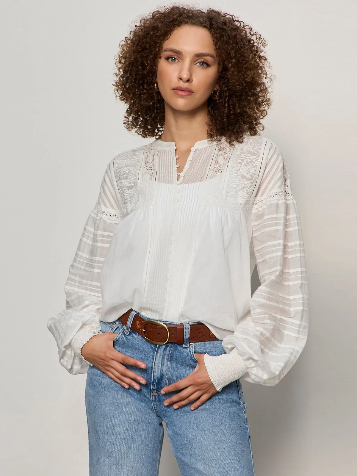 Adore You Embroidered Blouse White sold by Sanctuary
