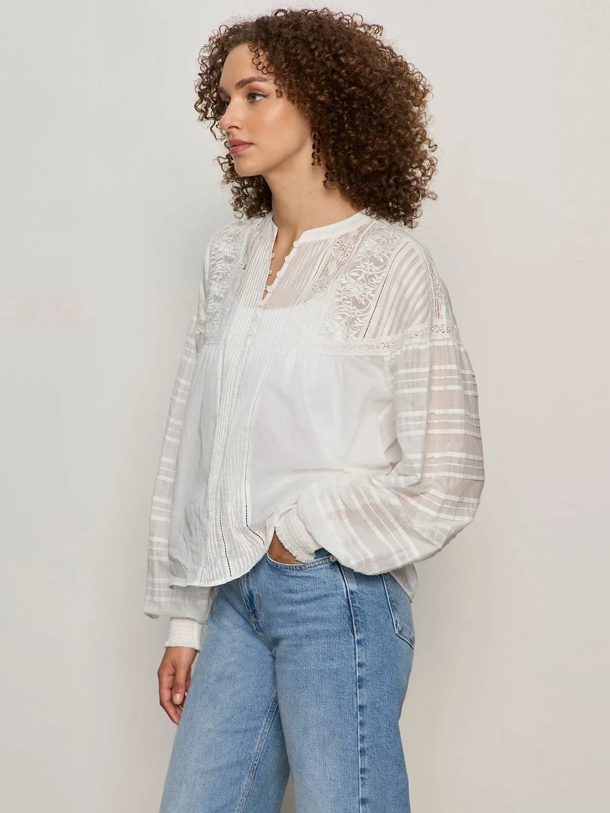 Adore You Embroidered Blouse White sold by Sanctuary product image thumbnail 3