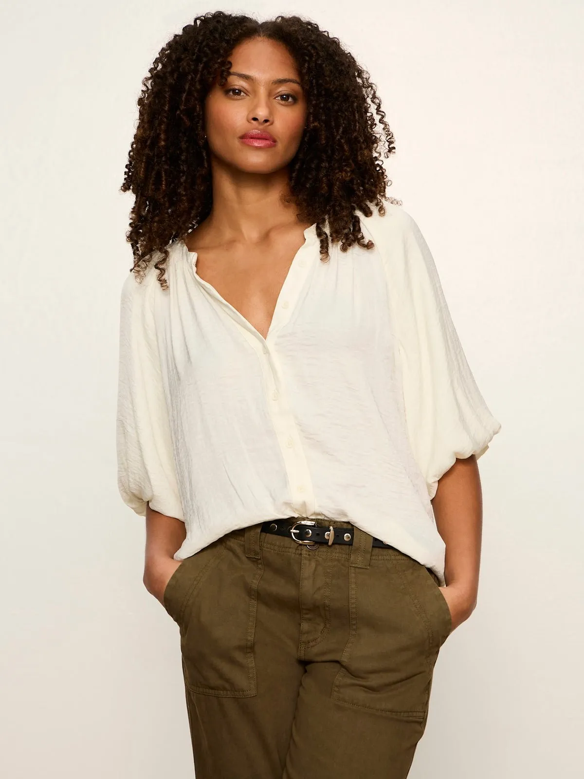 Plenty Of Love Bubble Blouse Collagen sold by Sanctuary