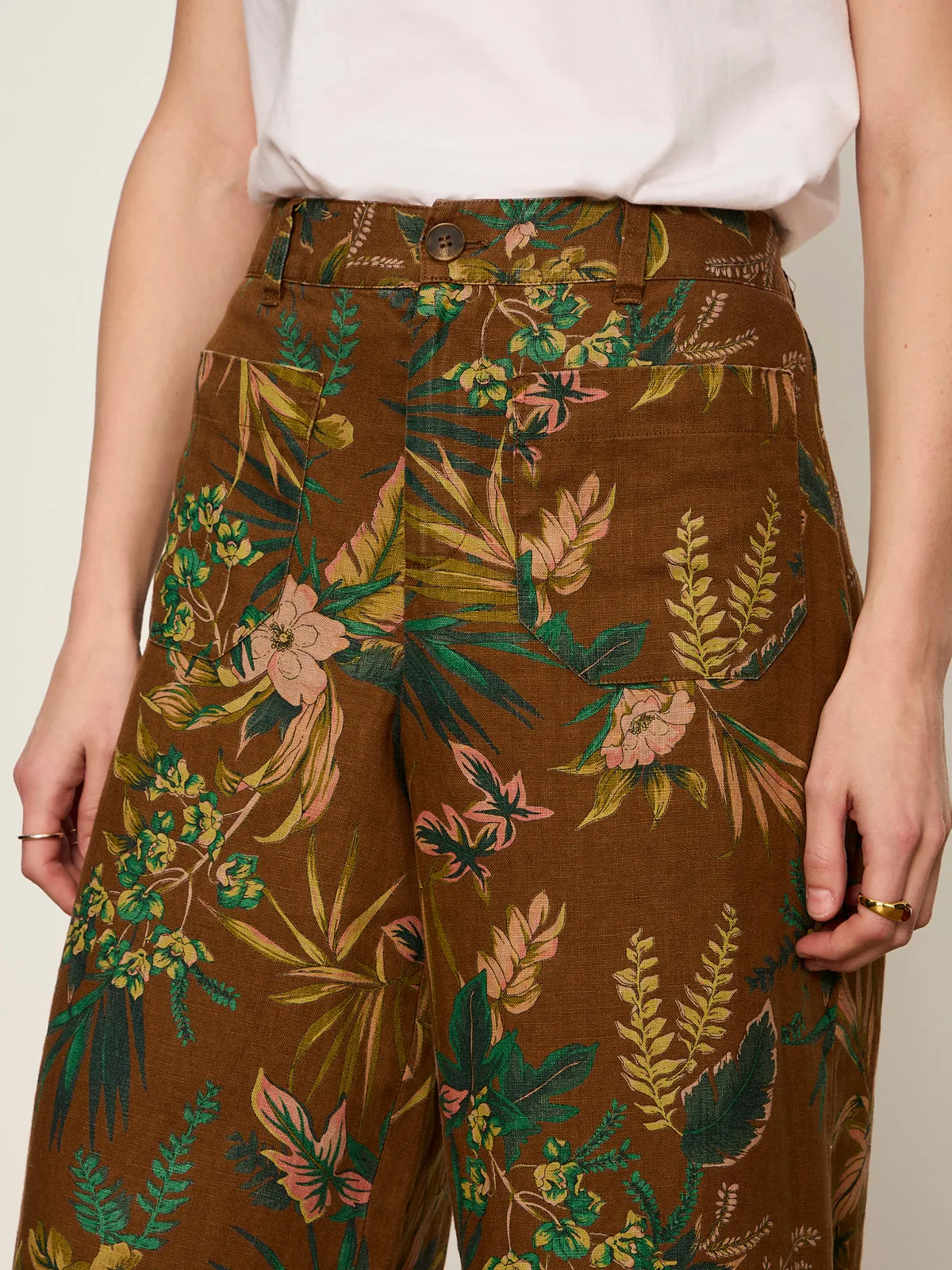 The Linen Marine Wide Leg Pant Vintage Ivy sold by Sanctuary product image thumbnail 4