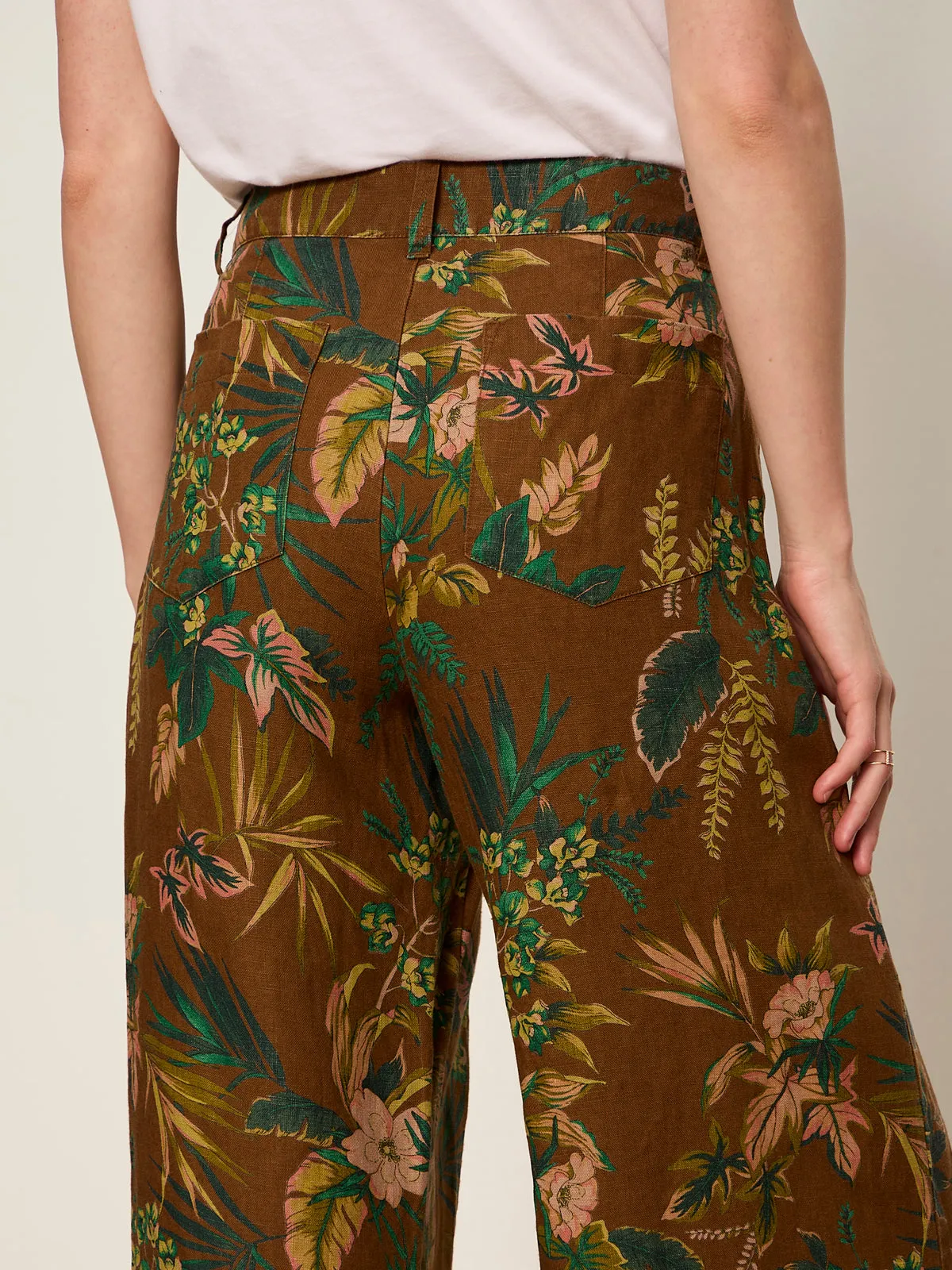 The Linen Marine Wide Leg Pant Vintage Ivy sold by Sanctuary product image thumbnail 5