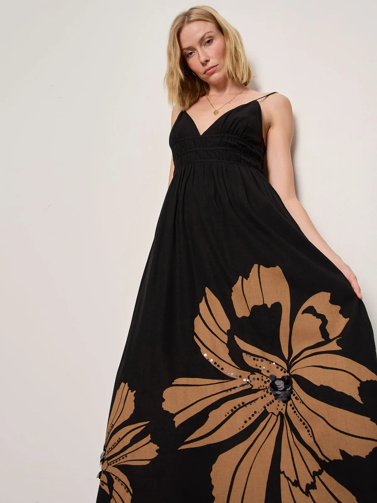 Mira Embellished Volume Dress Macro Lotus sold by Sanctuary product image thumbnail 4