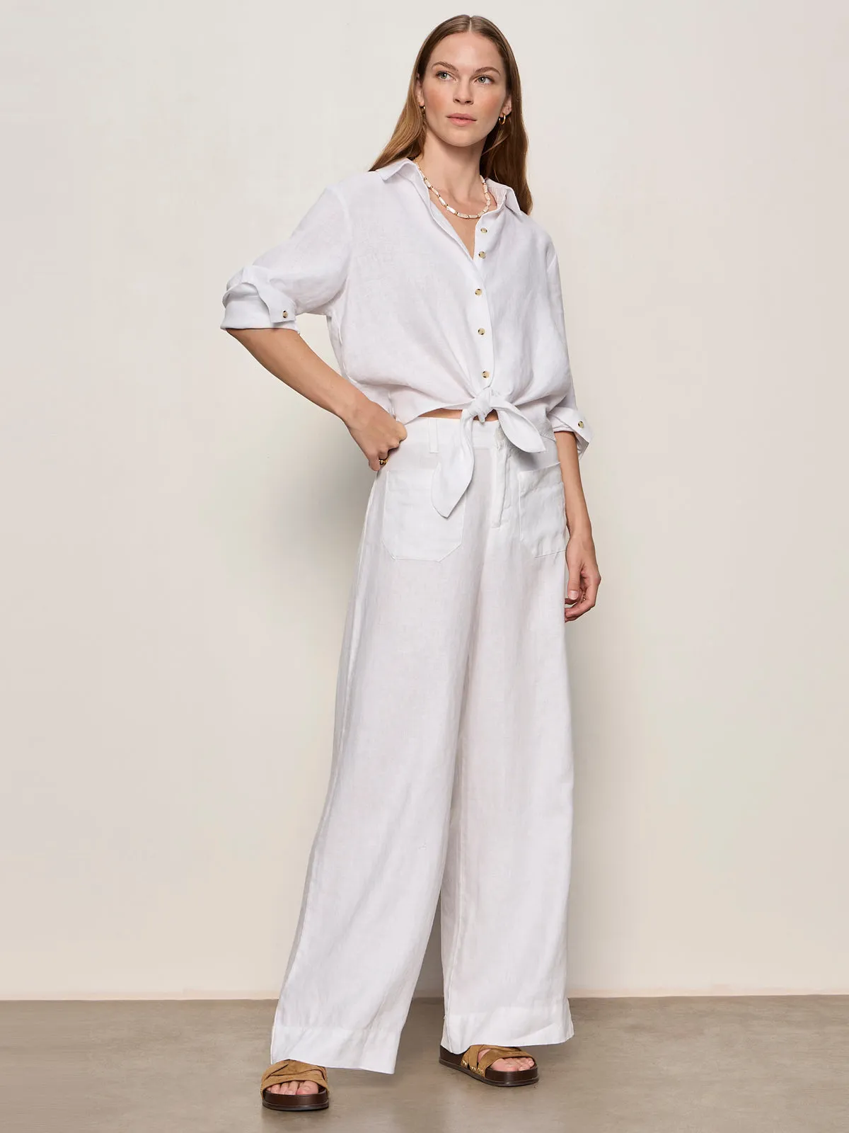 More Love Linen Tie Top White sold by Sanctuary product image thumbnail 4