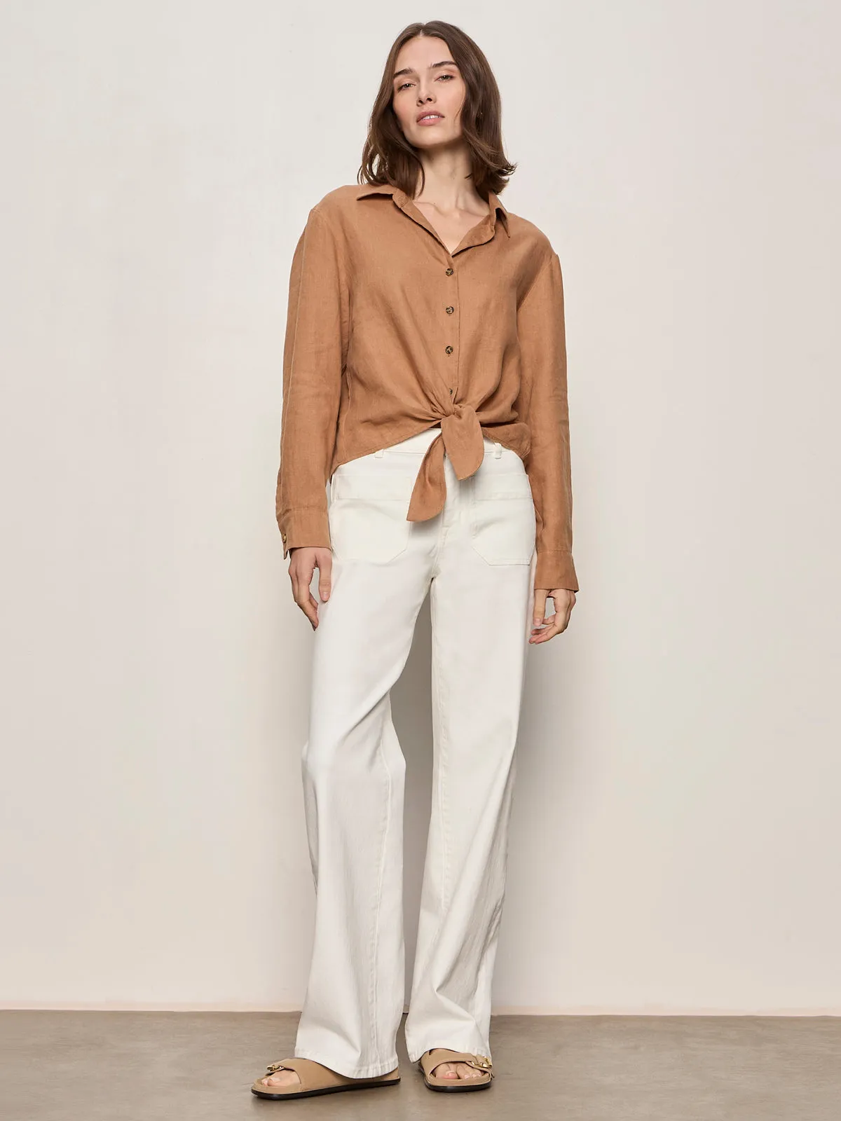 More Love Linen Tie Top Toasted Coconut sold by Sanctuary product image thumbnail 5