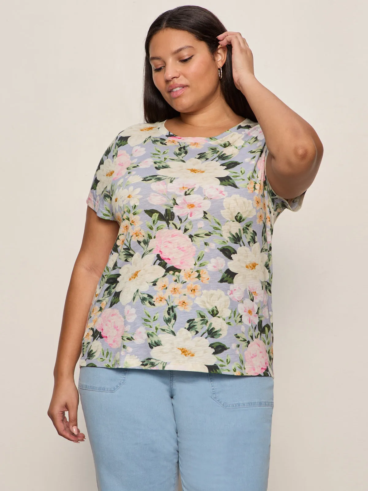 The Perfect Tee Spring Floral Extended Sizing sold by Sanctuary