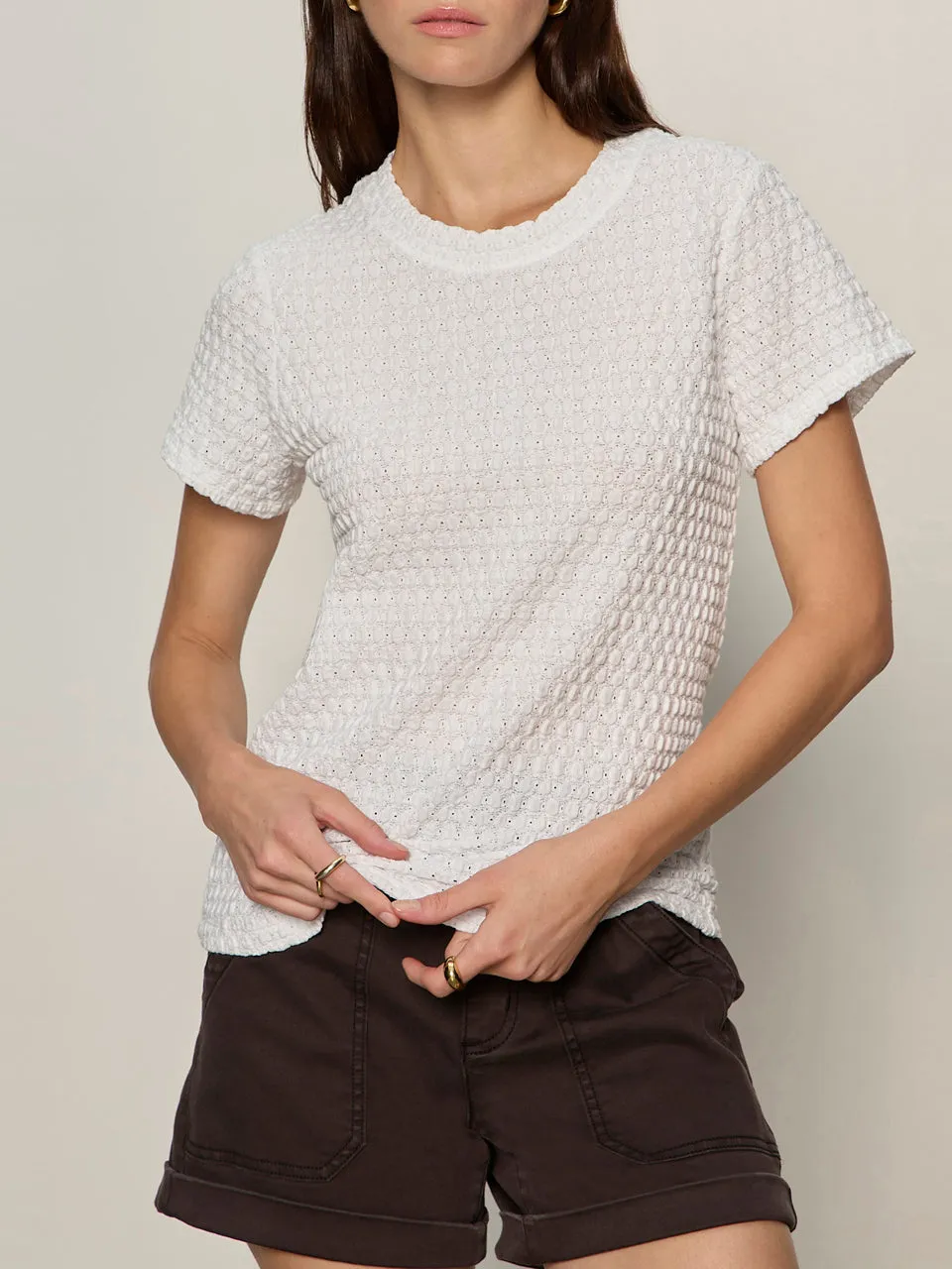 Pucker Up Perfect Tee White Petite Sizing sold by Sanctuary