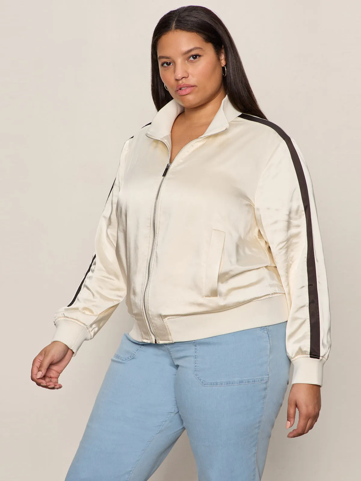 Satin Track Jacket Collagen Extended Sizing sold by Sanctuary product image thumbnail 4