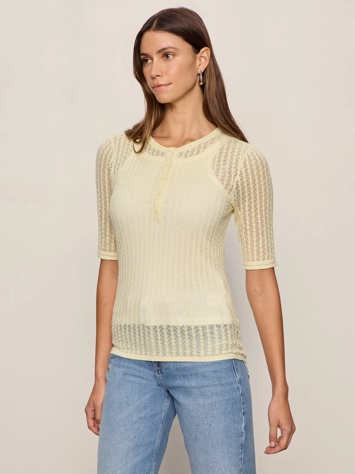 Going Places Pointelle Sweater Lemon Drop sold by Sanctuary product image thumbnail 3