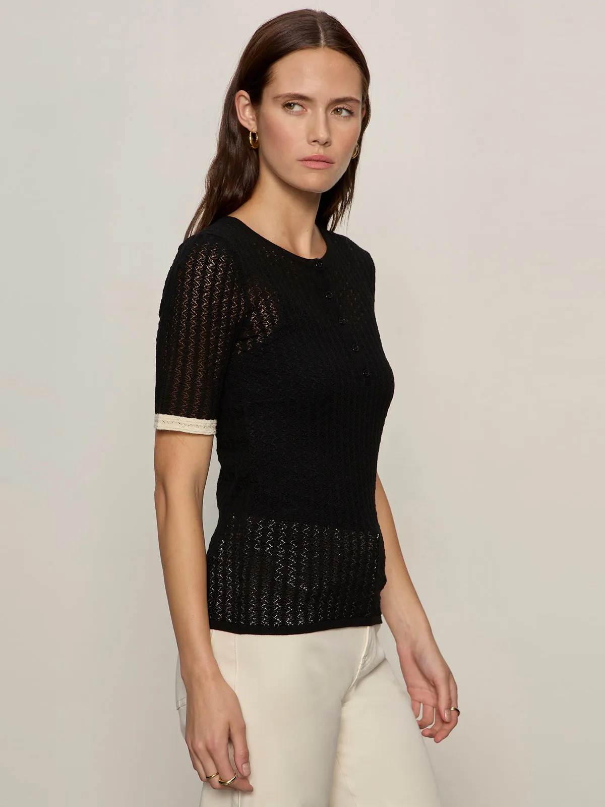 Going Places Pointelle Sweater Black sold by Sanctuary product image thumbnail 3