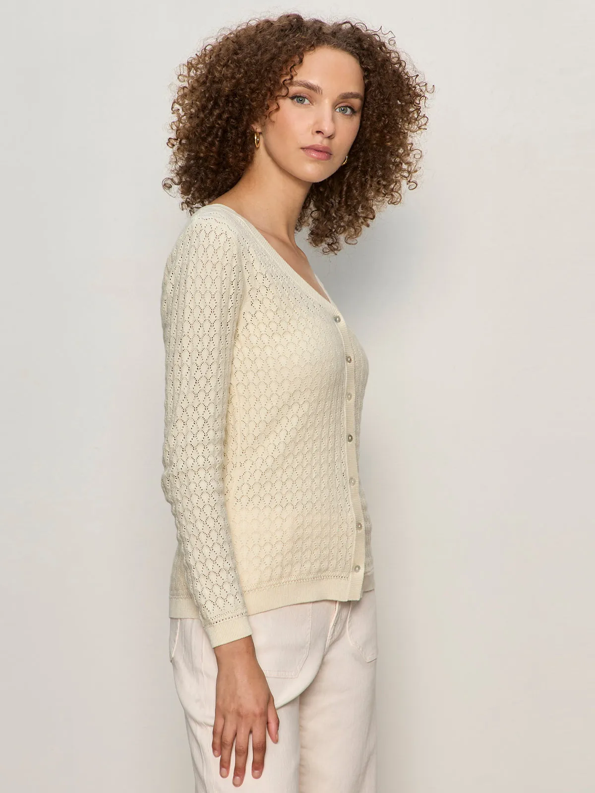 Everyday Pointelle Cardigan Collagen sold by Sanctuary product image thumbnail 3