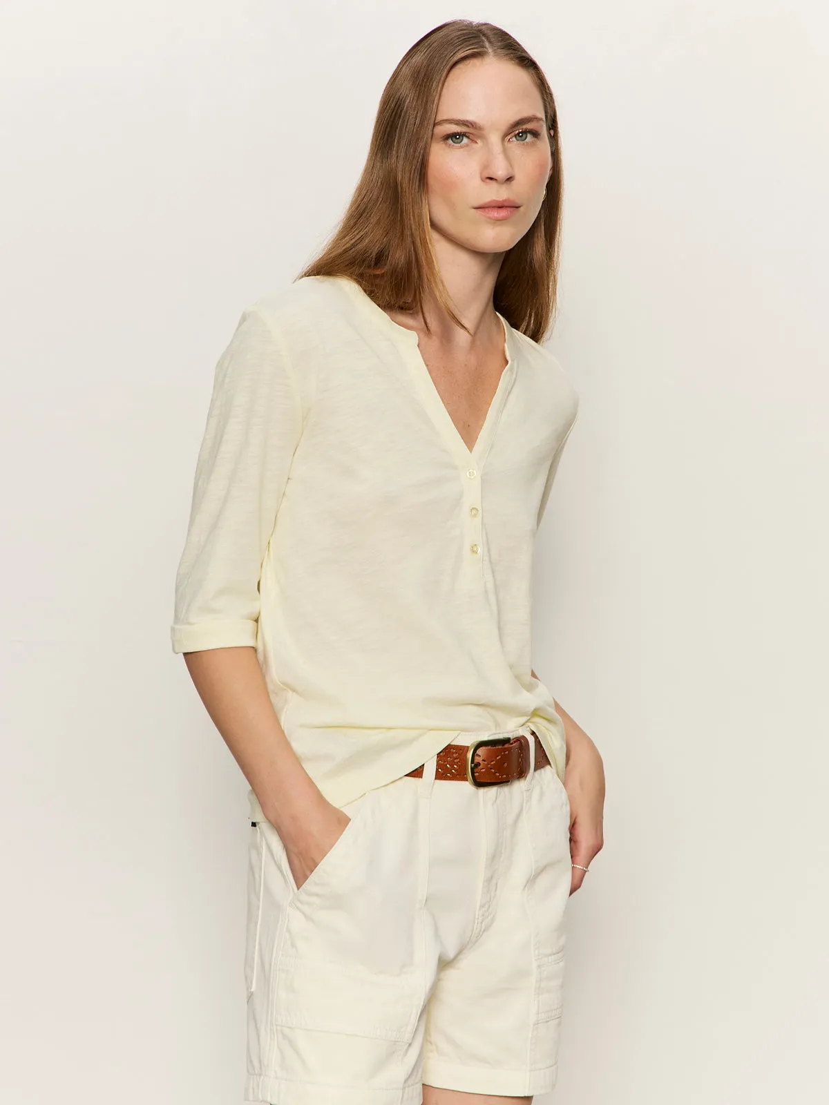 Rolled Sleeve Tee Lemon Drop sold by Sanctuary product image thumbnail 3