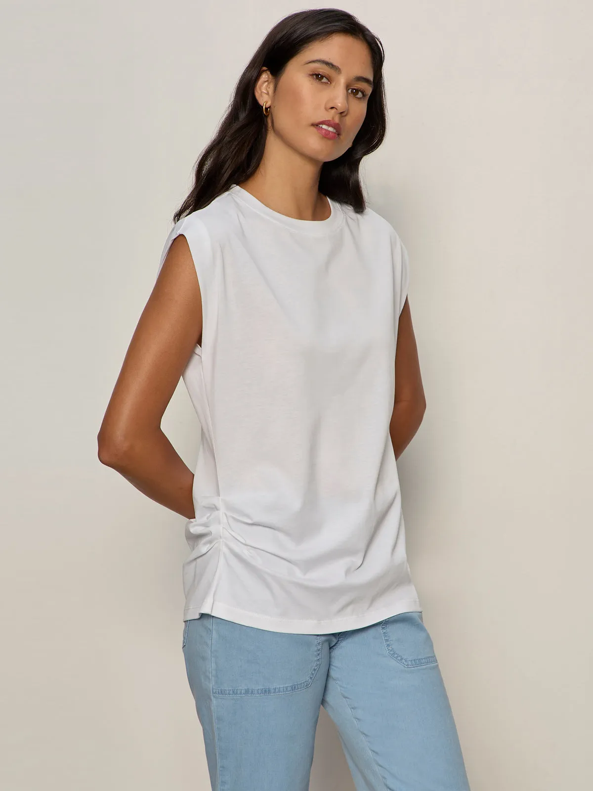 Pleated Muscle Tee White sold by Sanctuary product image thumbnail 3