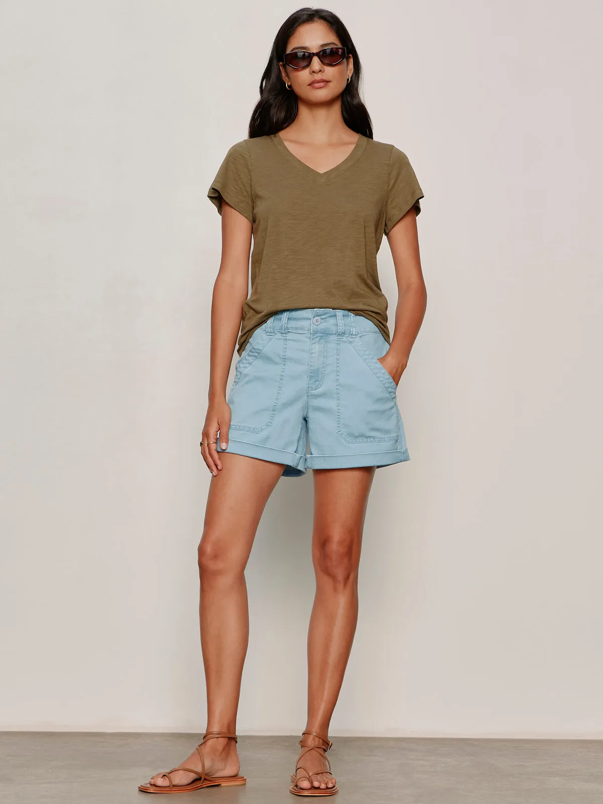 Soft V Neck Tee Burnt Olive sold by Sanctuary product image thumbnail 4