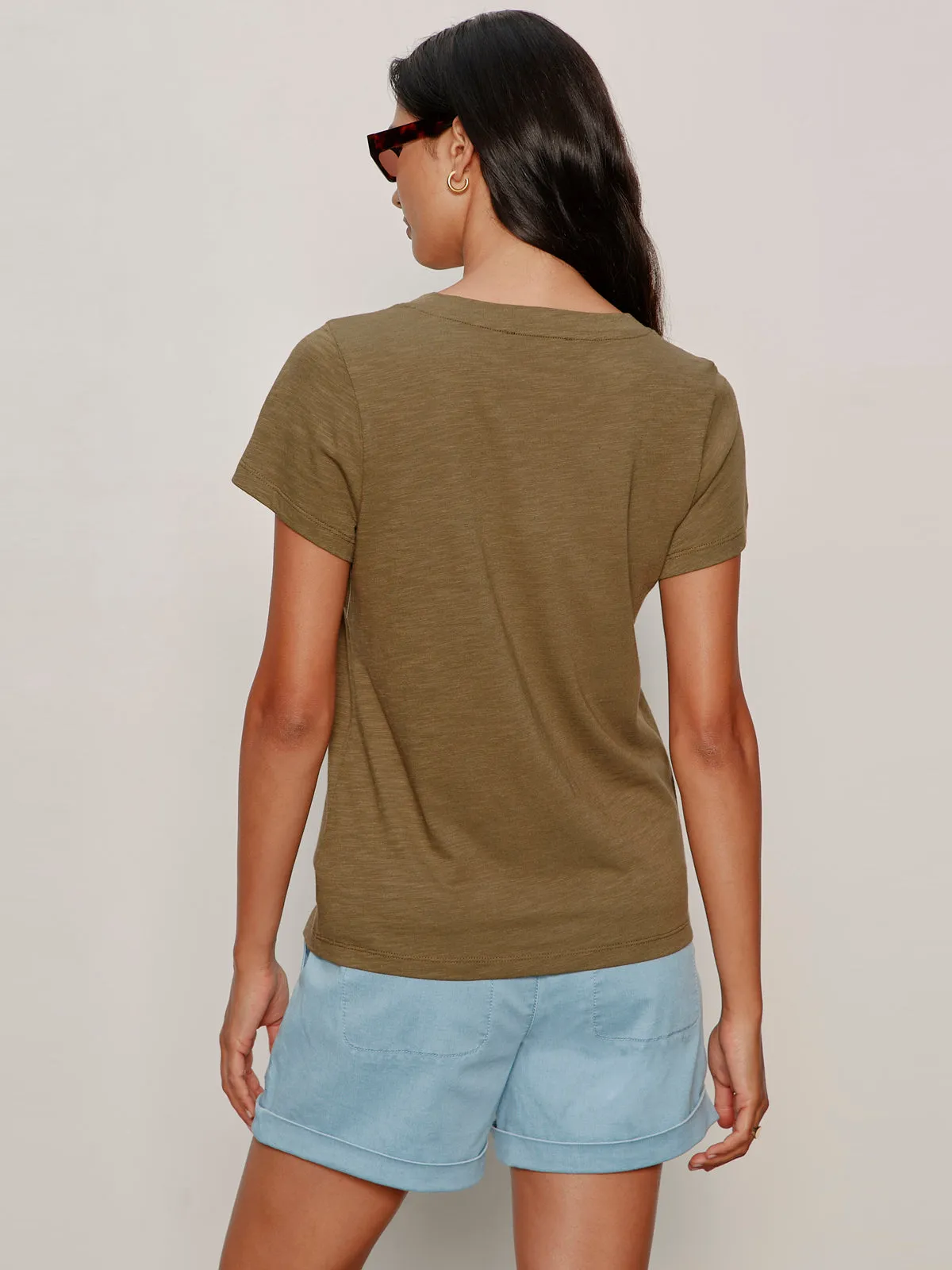 Soft V Neck Tee Burnt Olive sold by Sanctuary product image thumbnail 2