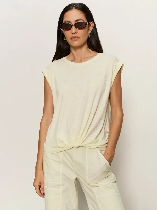 Knotted Muscle Tee Lemon Drop sold by Sanctuary
