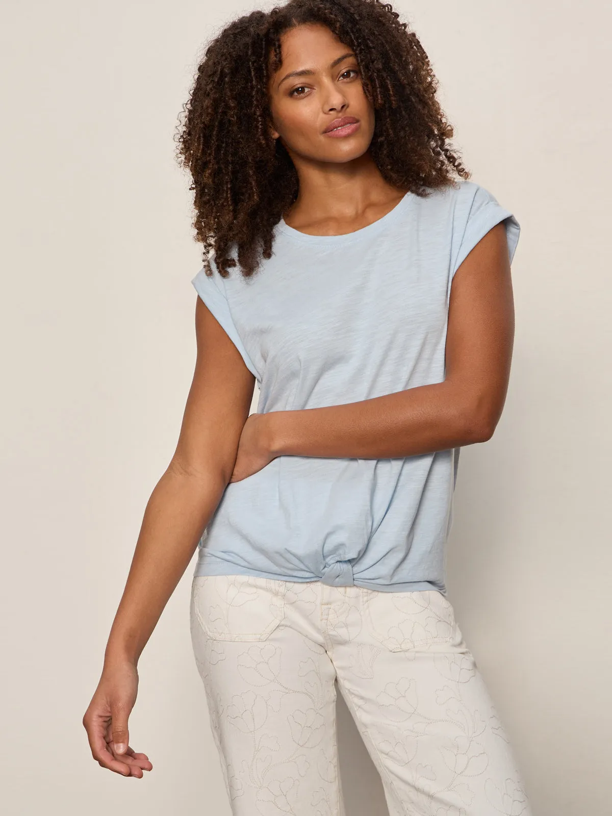 Knotted Muscle Tee Blue Aura sold by Sanctuary