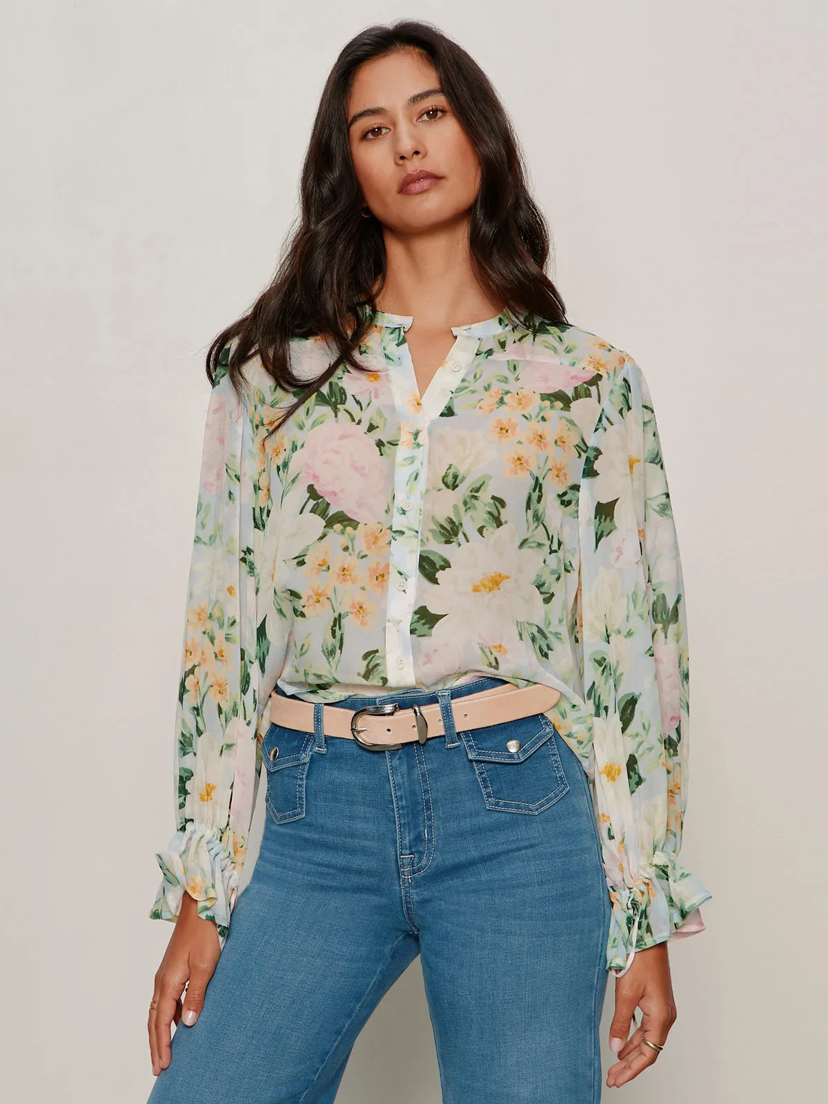 Femme Muse Button Blouse Spring Floral sold by Sanctuary