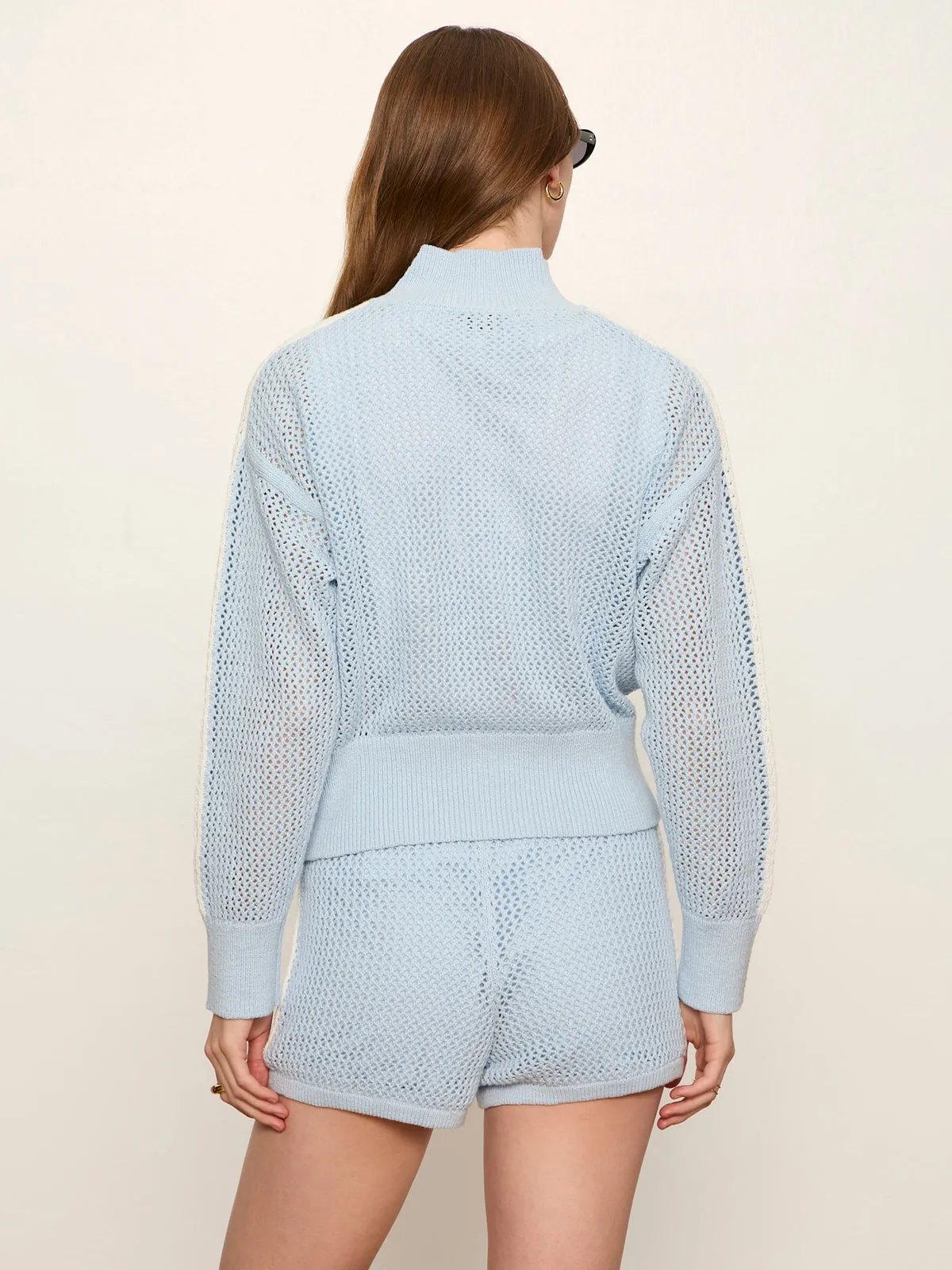 Open Stitch Track Jacket Blue Aura with Chalk sold by Sanctuary product image thumbnail 2