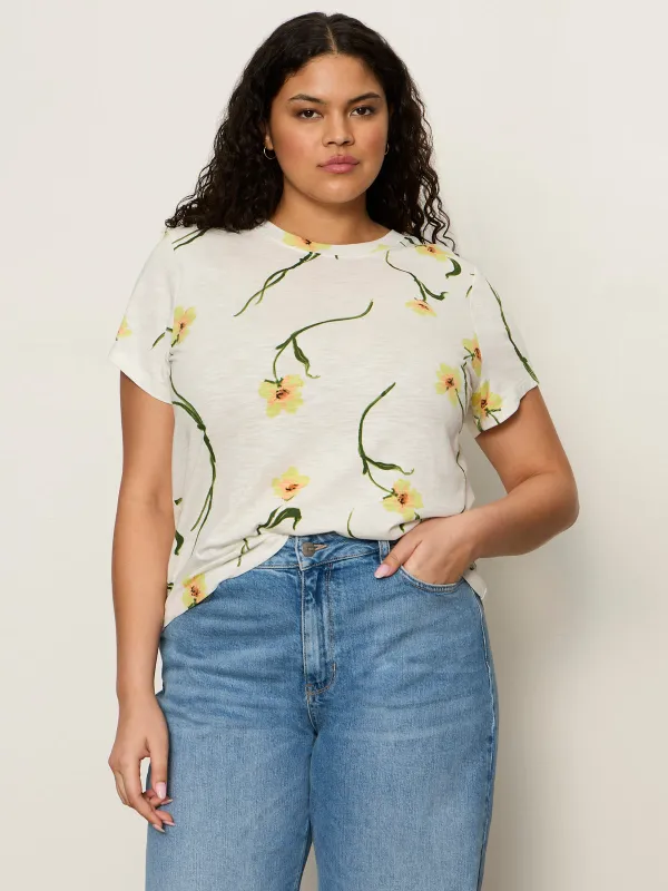 The Perfect Tee Lemon Meadow Extended Sizing sold by Sanctuary