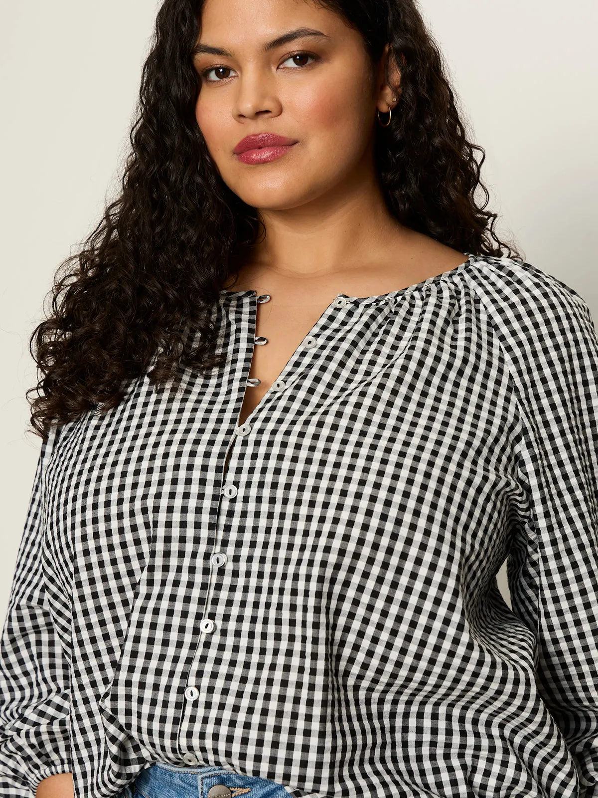 Perfect Gingham Button Blouse Picnic Extended Sizing sold by Sanctuary product image thumbnail 4