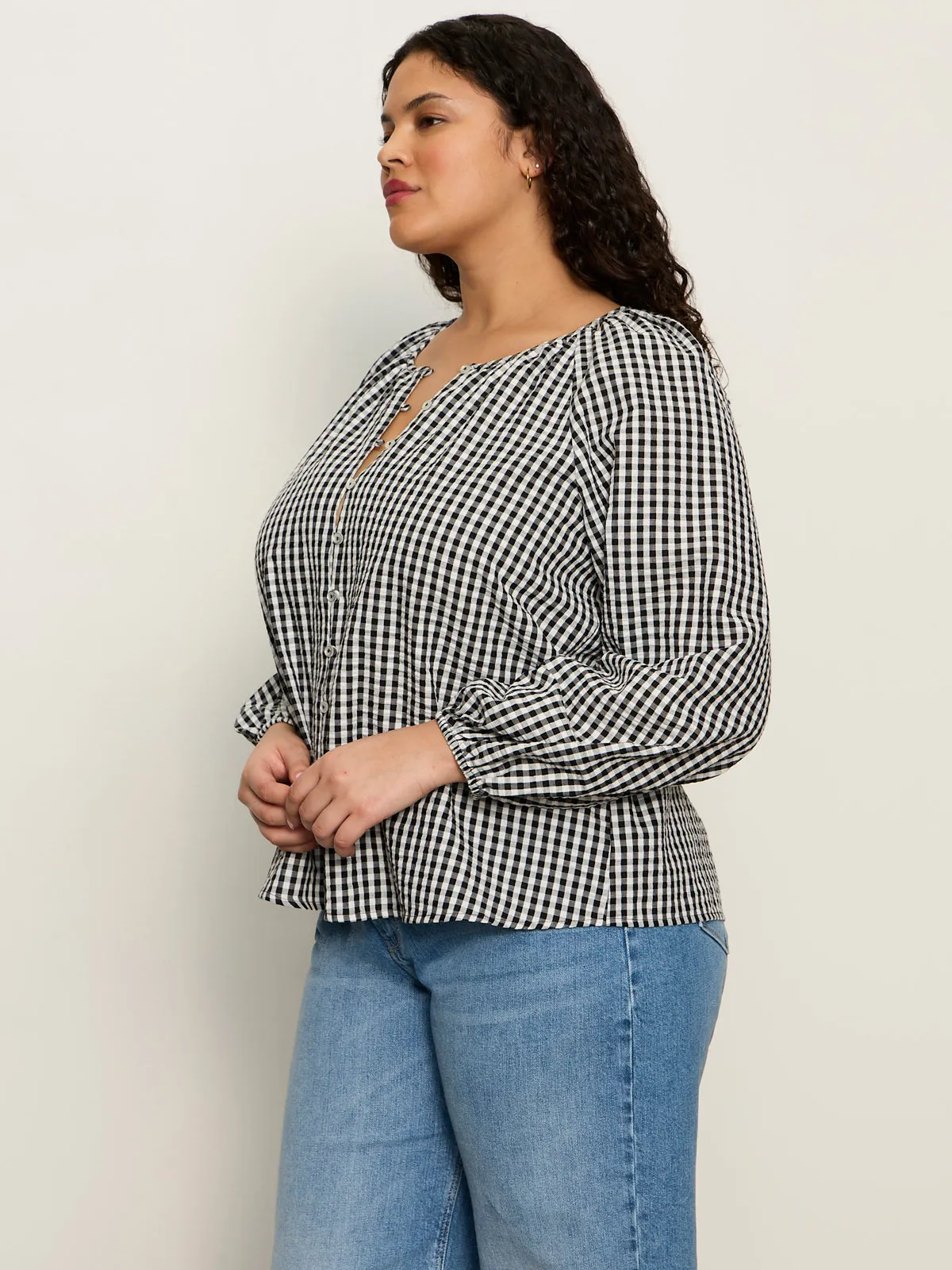 Perfect Gingham Button Blouse Picnic Extended Sizing sold by Sanctuary product image thumbnail 3