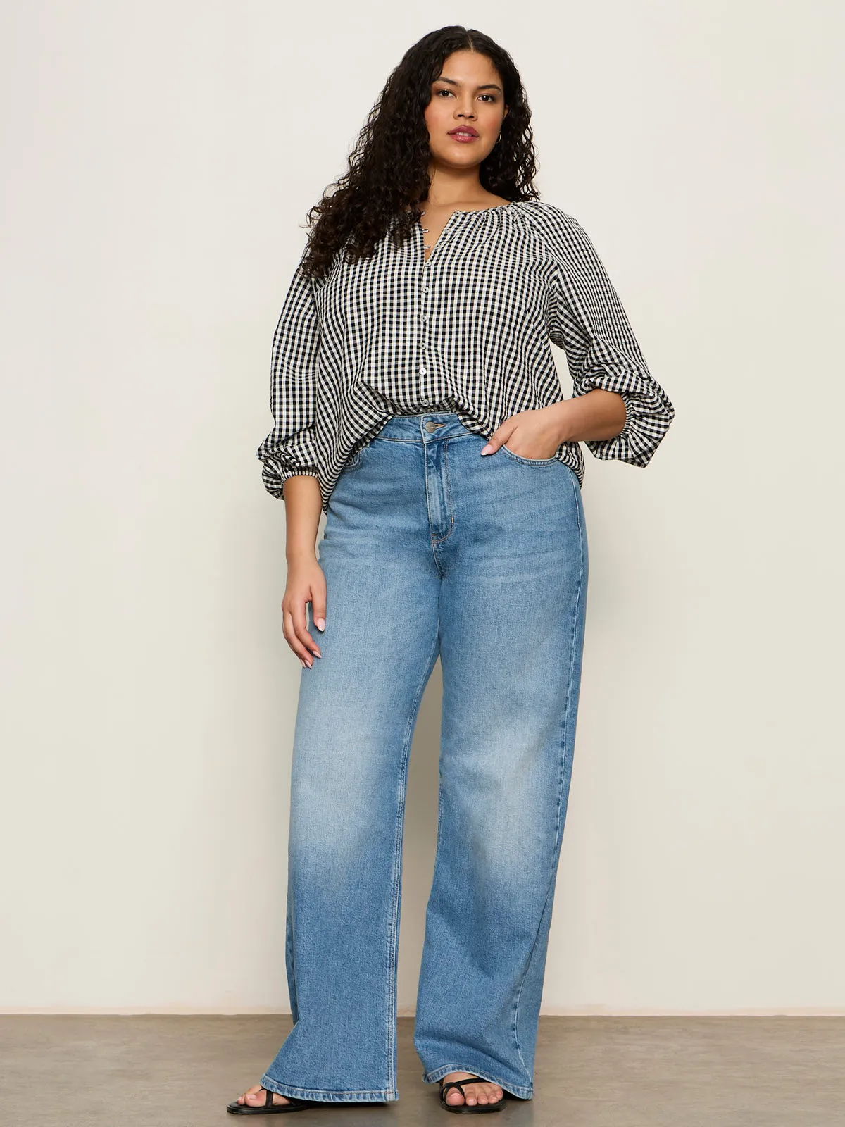 Perfect Gingham Button Blouse Picnic Extended Sizing sold by Sanctuary product image thumbnail 5