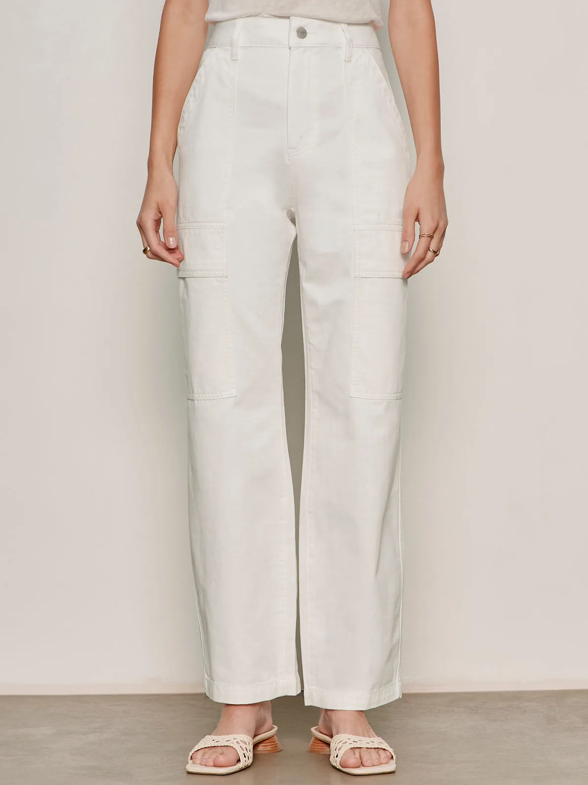 Boyfriend Utility Pant White sold by Sanctuary