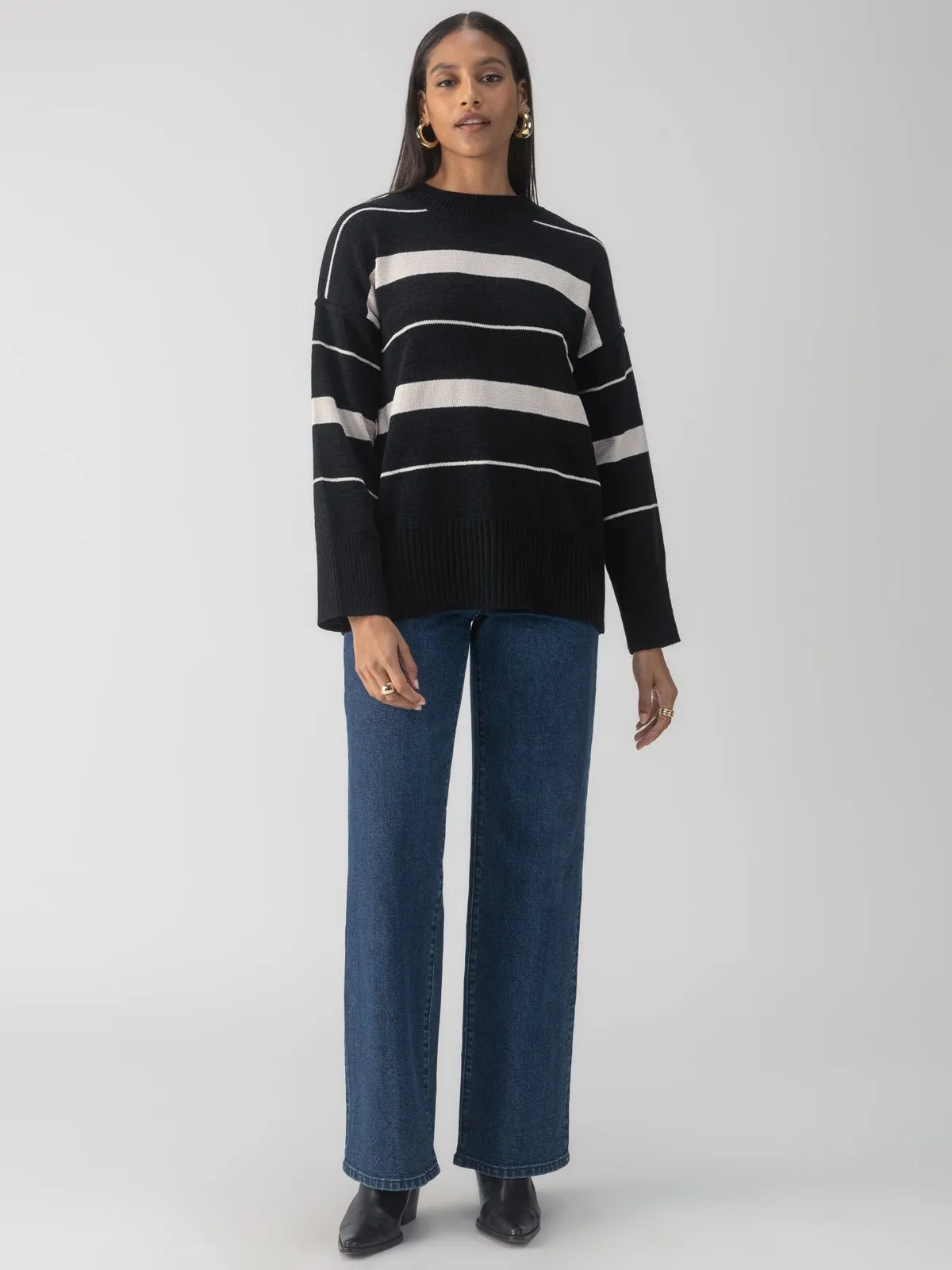 Modern Stripe Tunic Black Almond Stripe sold by Sanctuary product image thumbnail 3