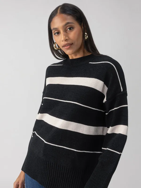 Modern Stripe Tunic Black Almond Stripe sold by Sanctuary