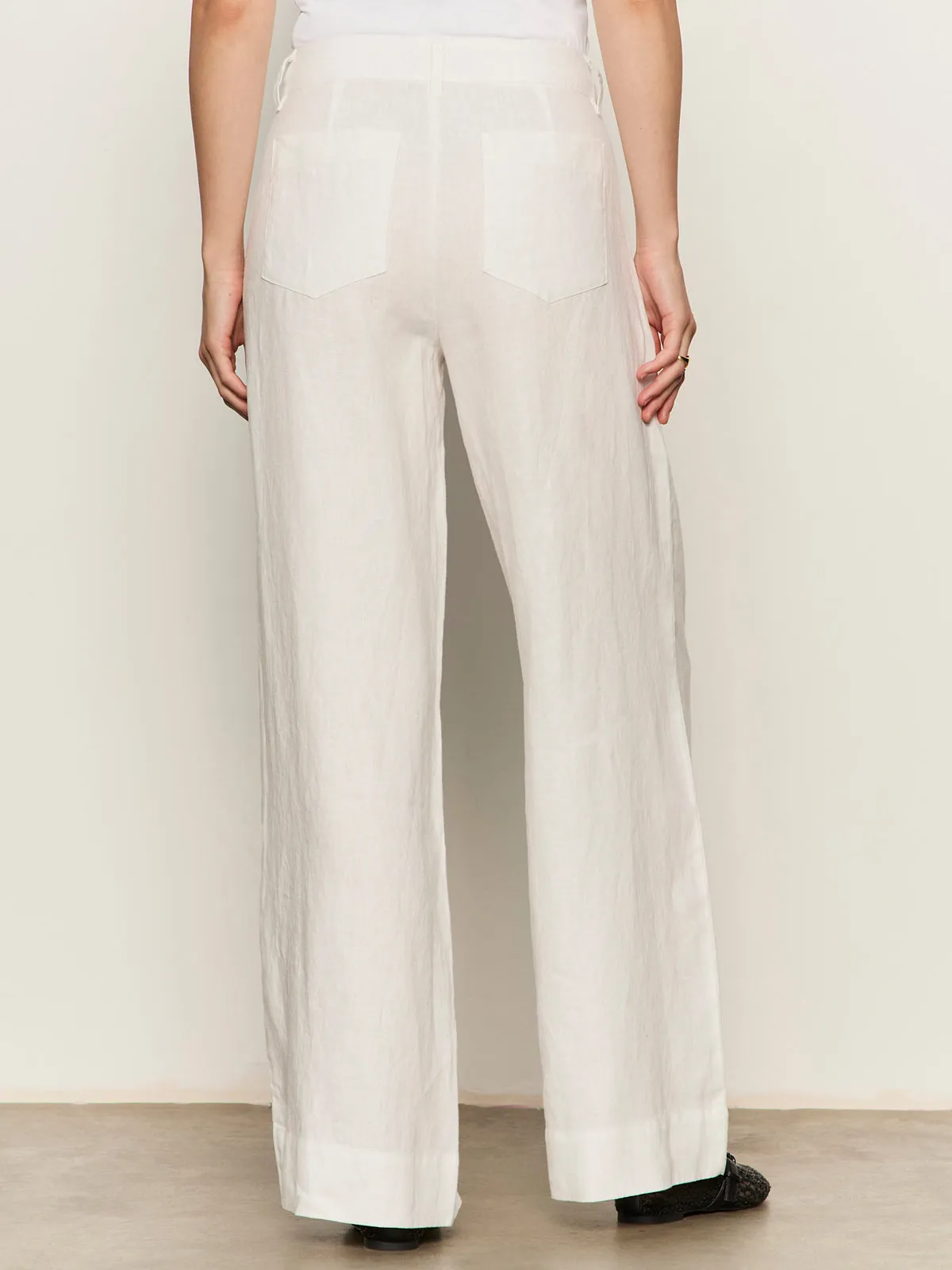 The Linen Marine Wide Leg Semi-High Rise Pant White sold by Sanctuary product image thumbnail 2