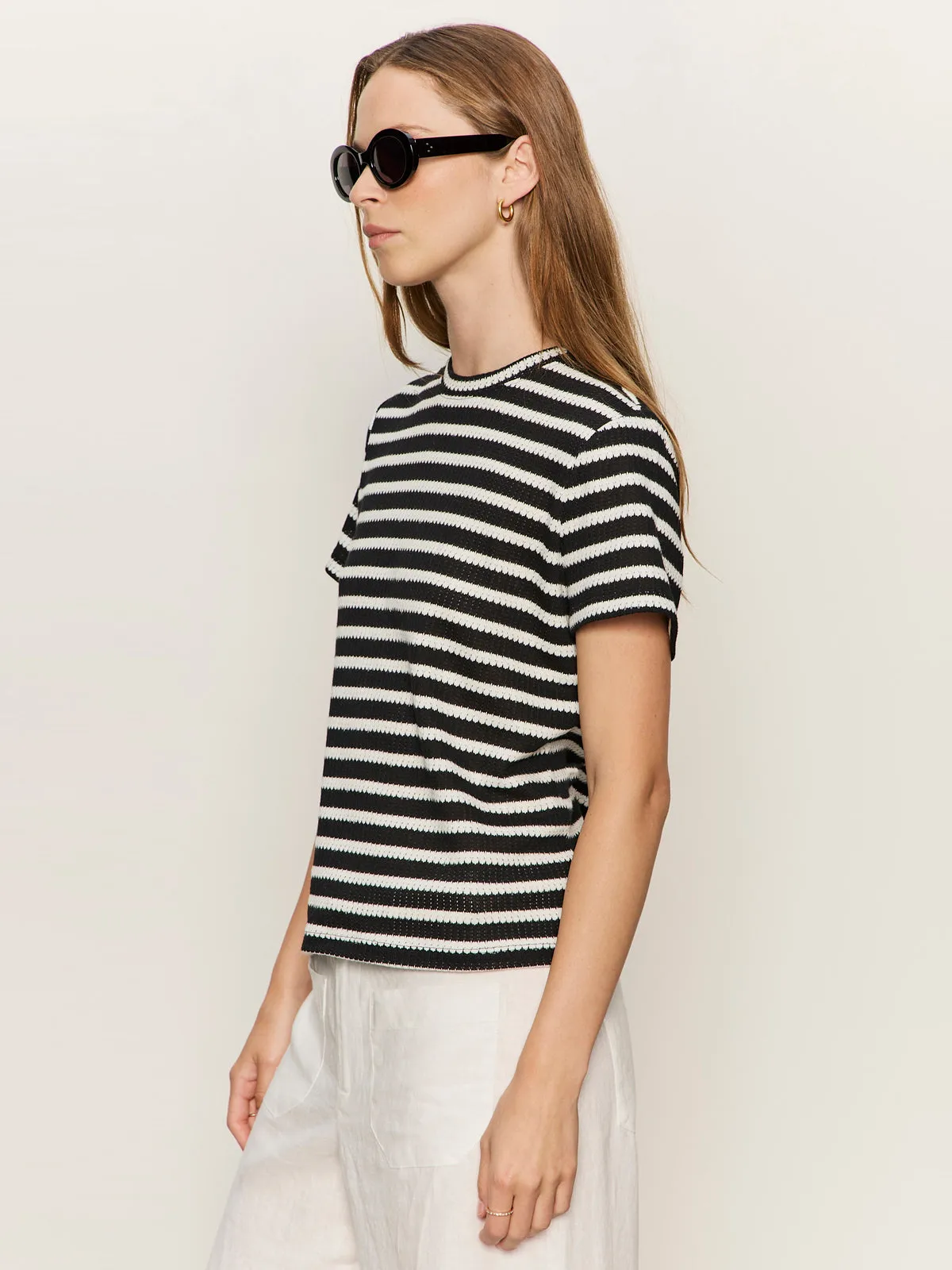 Perfect Textured Tee Black/Chalk Stripe sold by Sanctuary product image thumbnail 3