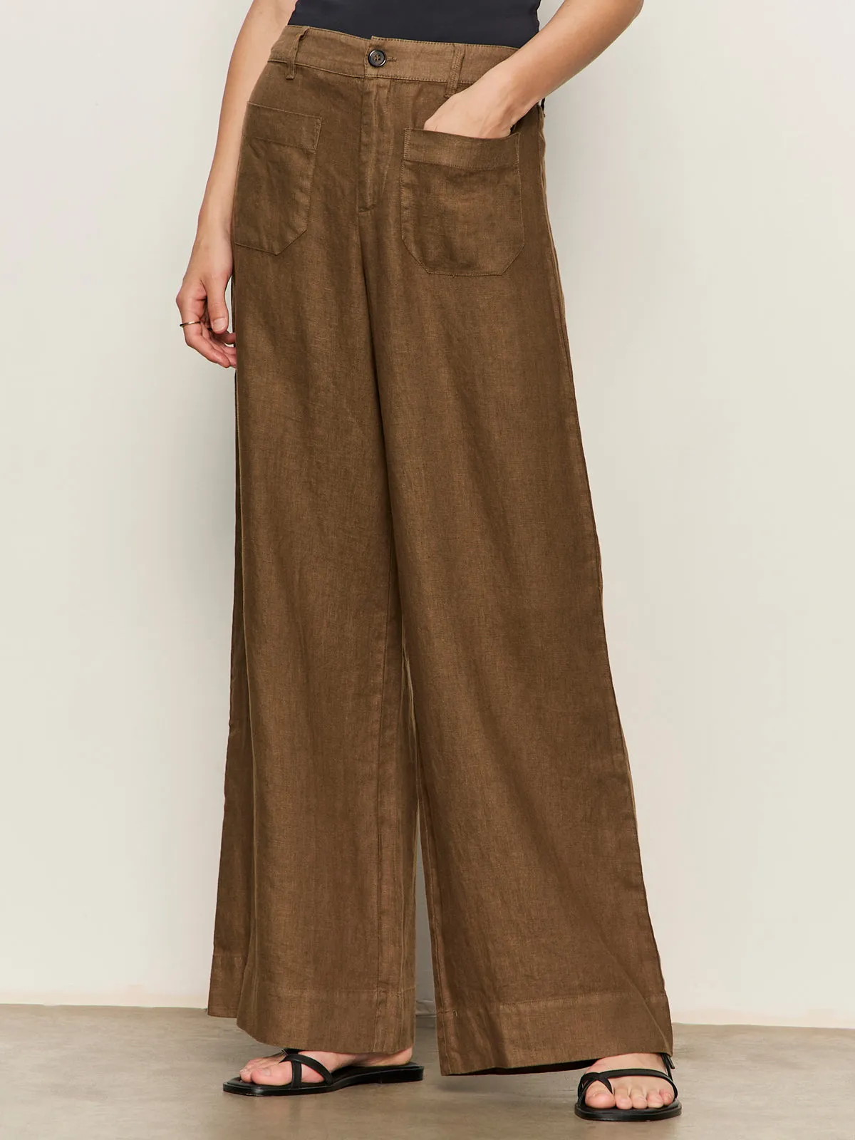 The Linen Marine Wide Leg Pant Timber sold by Sanctuary product image thumbnail 4