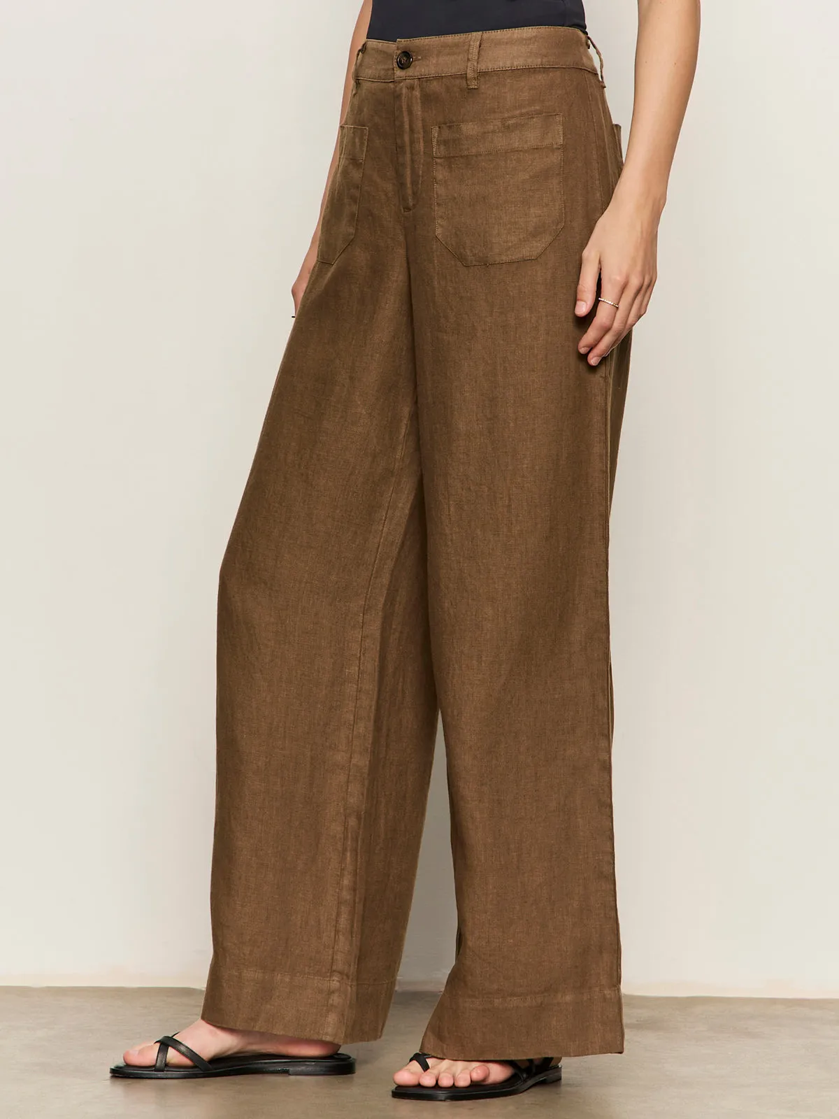 The Linen Marine Wide Leg Pant Timber sold by Sanctuary product image thumbnail 3