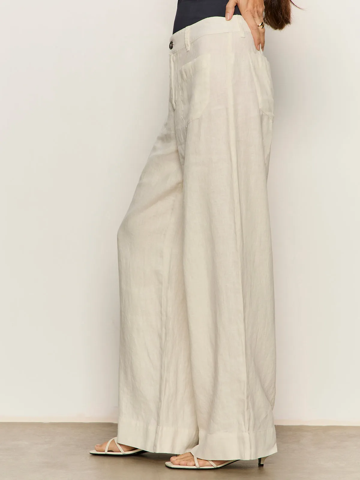 The Linen Marine Wide Leg Pant Summer Sand sold by Sanctuary product image thumbnail 3