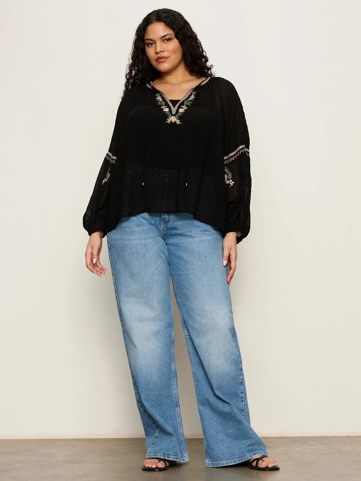 Raye Embroidered Blouse Black Extended Sizing sold by Sanctuary product image thumbnail 4