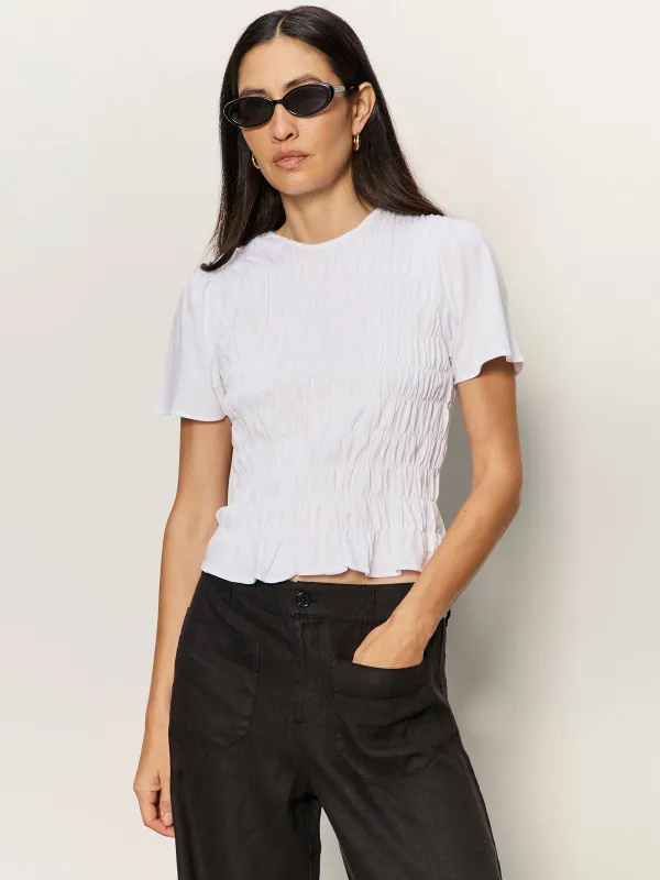 Better Together Smocked Top White made by Sanctuary