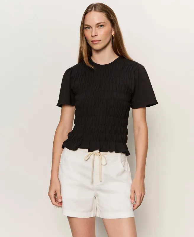 Better Together Smocked Top Black made by Sanctuary